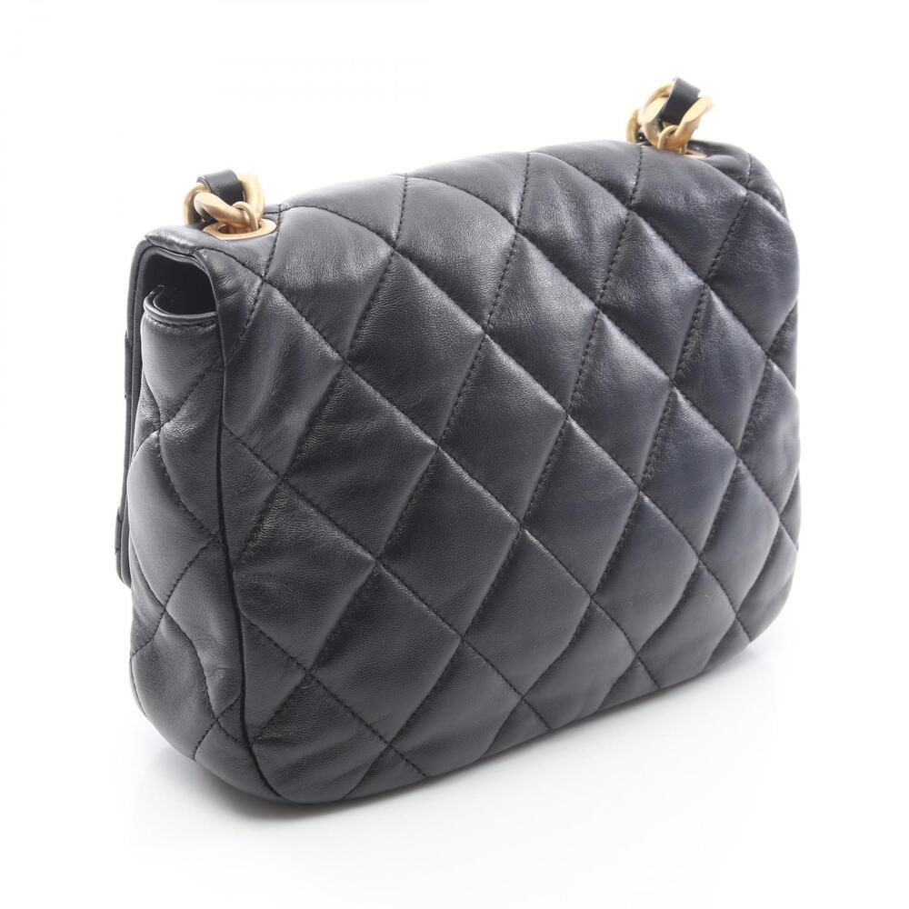 Chanel Bag Sheepskin Lambskin Shoulder Matelasse Black